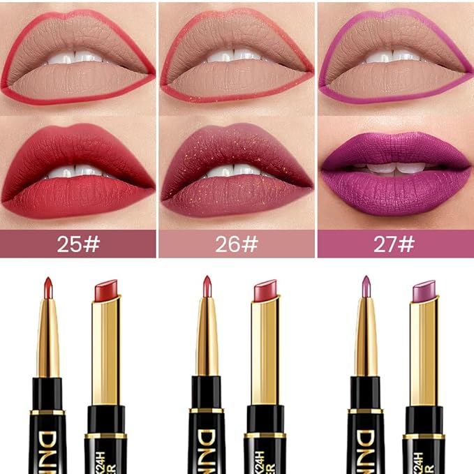 evpct 3Pcs Mauve Plum Red Purple Matte Lip