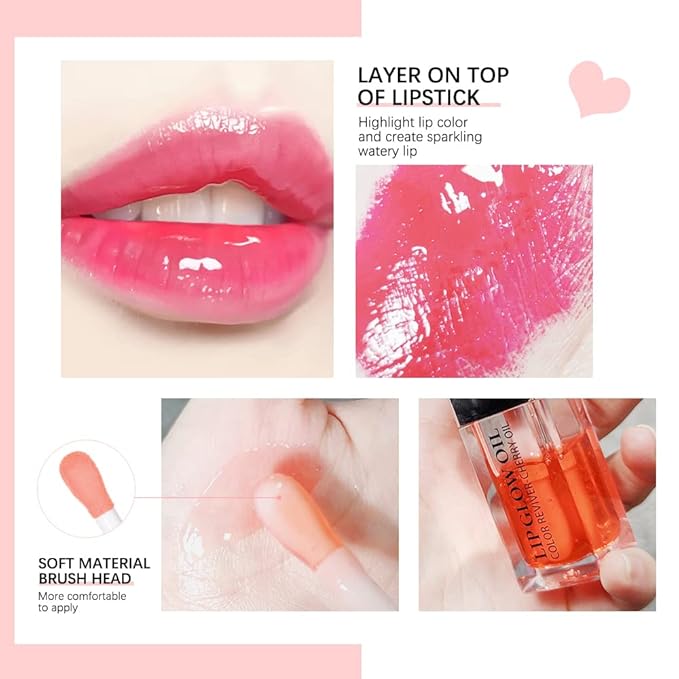 2 PCS Plumping Lip Oil,Hydrating Lip Gloss Oil,Long Plumping
