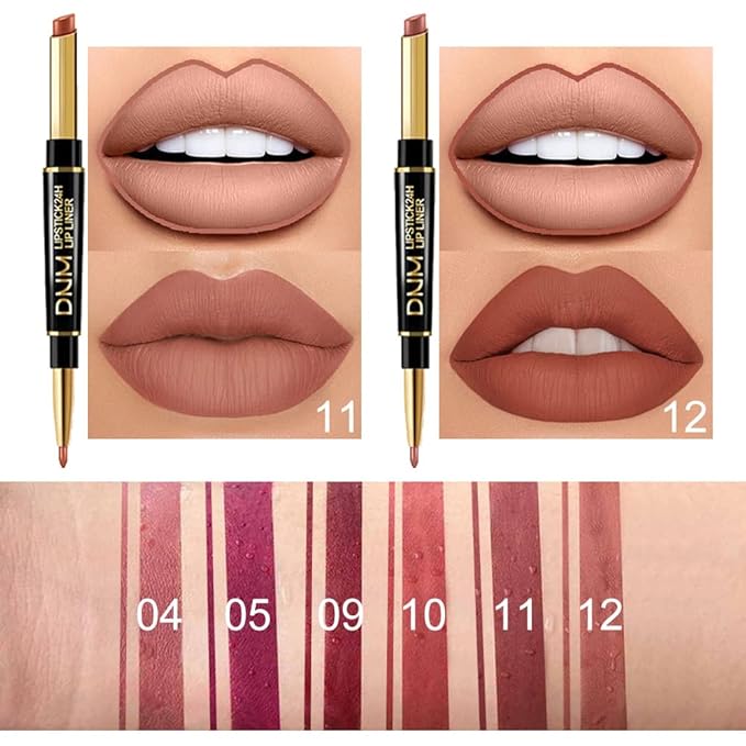 evpct 6Pcs Lip Liner and Lipstick Combo Set, Lip