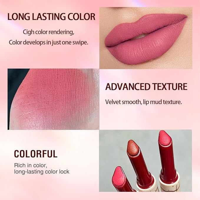 4 Colors Matt Nude Lipstick Lipliner Lip Crayons Pencils,Waterproof&Waterlasting,(5#6#)