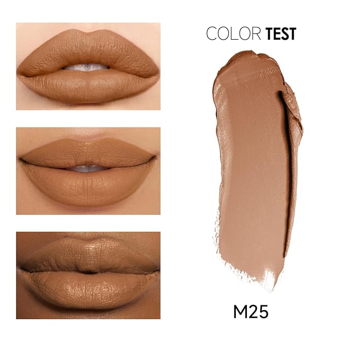 Matte Lipstick Hydrating Lip Color Makeup, Highly Pigmented Lipstick with Moisturizing Formula, Lightweight, Smooth, M25
