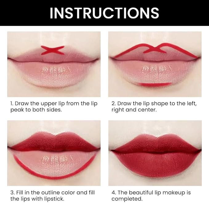 evpct 1Pcs Red Velvet Matte Lip Liner and Lip 24 l