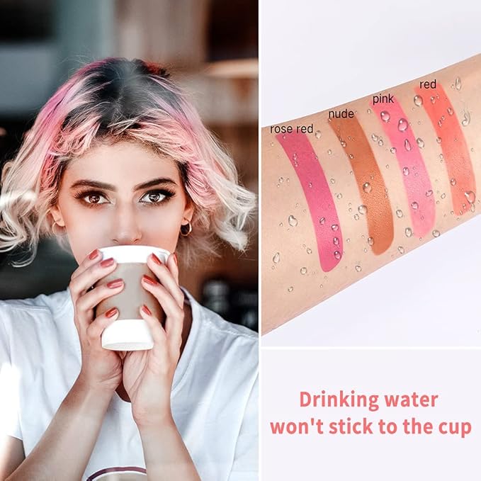 FLIPNEX 20Pcs Cotton Swab Tattoo Lipstick, Tattoo Lipstick Long