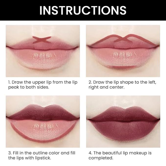 evpct 3Pcs Rose Chocolate Burgundy Red Matte Lip 24 l