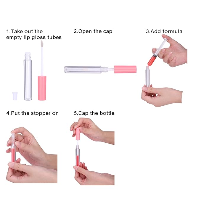 20Pcs Empty Lip Gloss Tubes Cute 1.3ml Blue Gloss