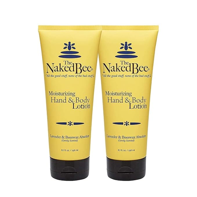 The Naked Bee Lavender & Beeswax Absolute Hand and Body Lotion 6.7oz + Jasmine & Honey Moisturizing Hand & Body Lotion 8oz