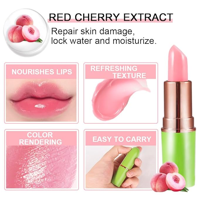 BINGBRUSH Peach Color Changing Lipstick Queen,Moisturizer Long Lasting Lipstick