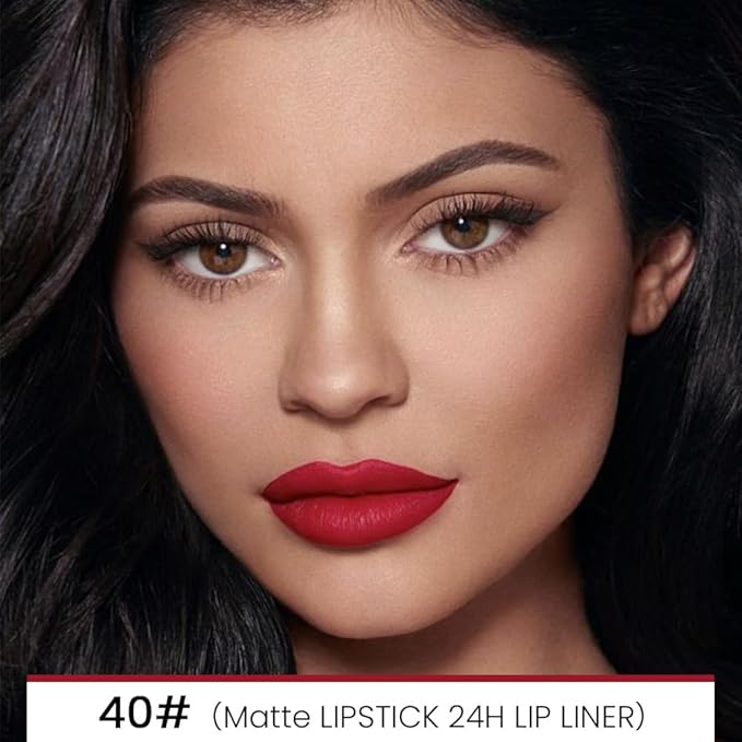 evpct 1Pcs Red Velvet Matte Lip Liner and Lip 24 l
