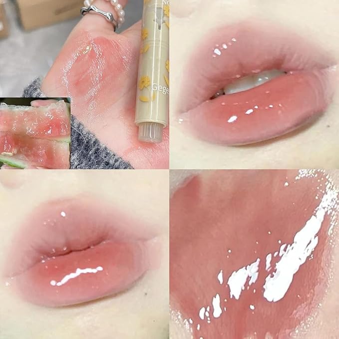 3 Colors Jelly Lipstick,Tinted Lip Gloss Heart Shape Gloss