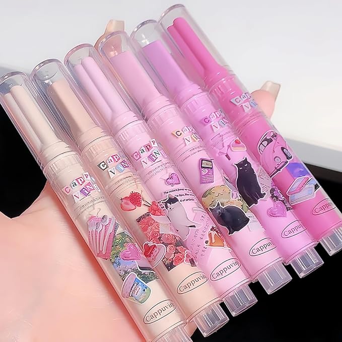 Petansy 6 Colors Jelly Lipstick Heart Shape Lipstick Plumping