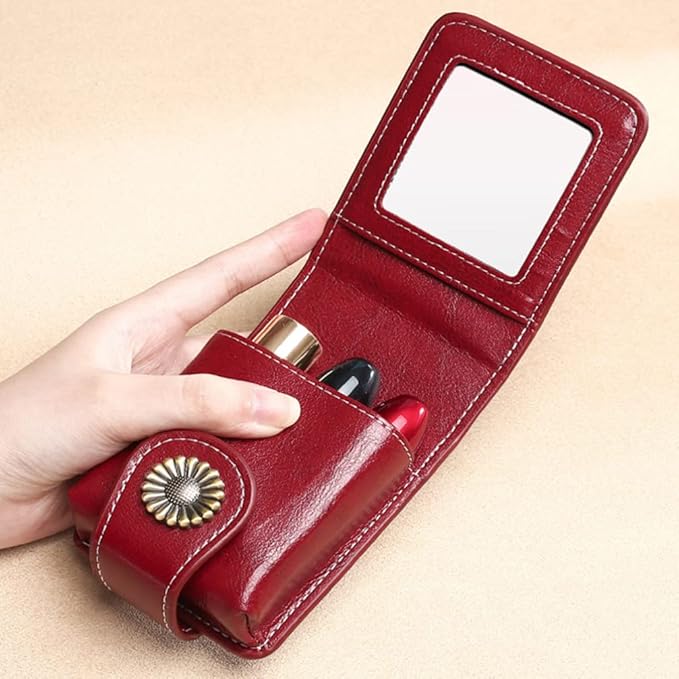 VALICLUD Travel Vanity Bag Pocket Mirror Lipstick Case Bag