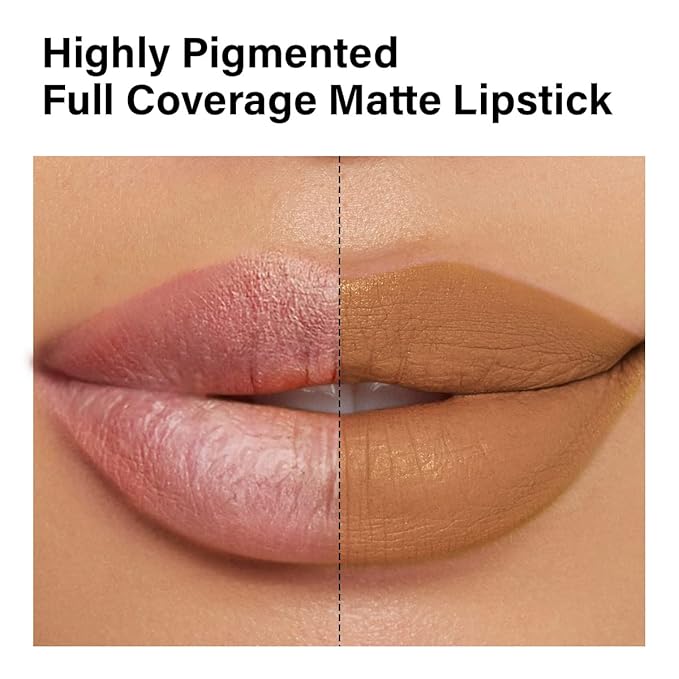 Matte Lipstick Hydrating Lip Color Makeup, Highly Pigmented Lipstick with Moisturizing Formula, Lightweight, Smooth, M25