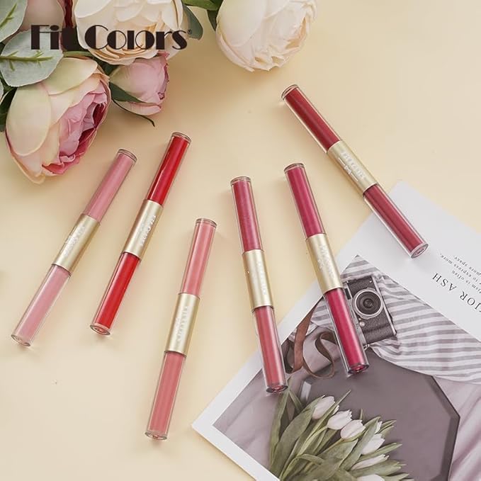 AKARY Waterproof Matte & Shimmer Liquid Lipstick, Dual-ended Highly