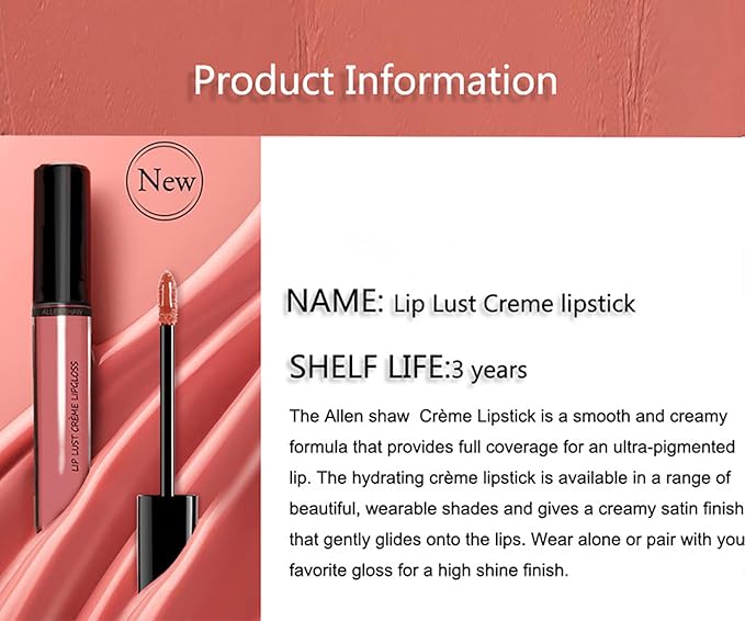 Kayswnag 12 Color Cream Texture Waterproof Lipstick, Lip Kayswnag