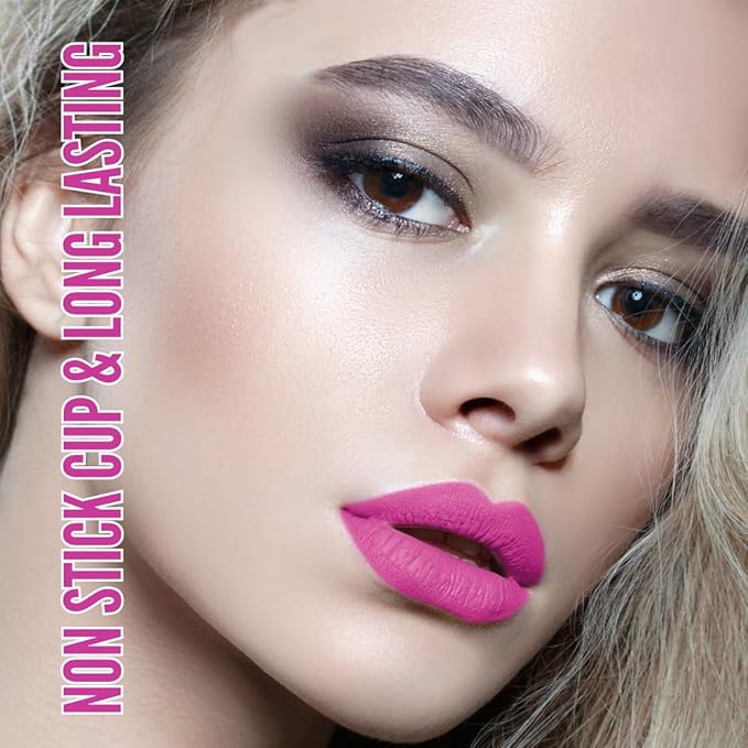 Mynena Hot Pink Matte Liquid Lipstick & Liner Lipstick