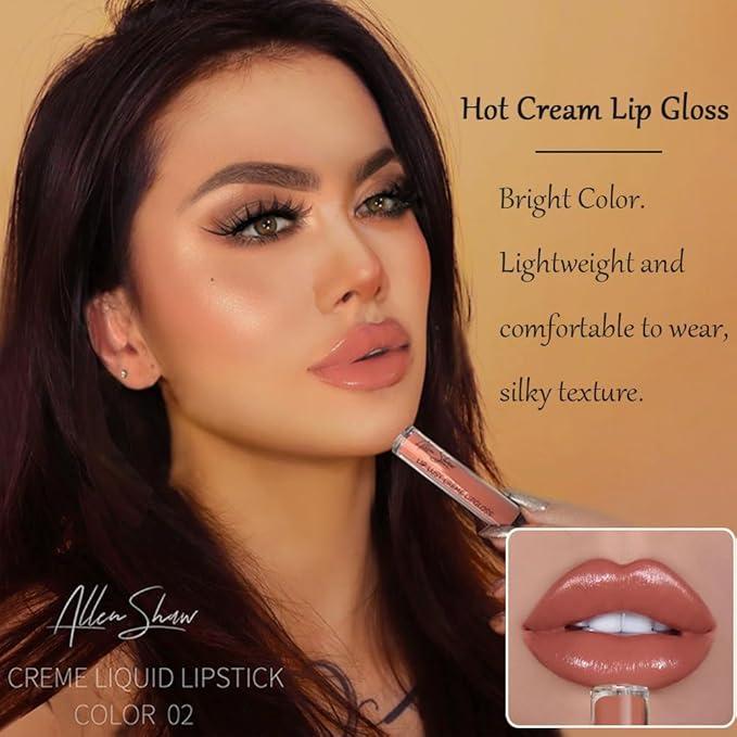 12 Color Cream Lip Gloss, Sexy Women Lipstick,
