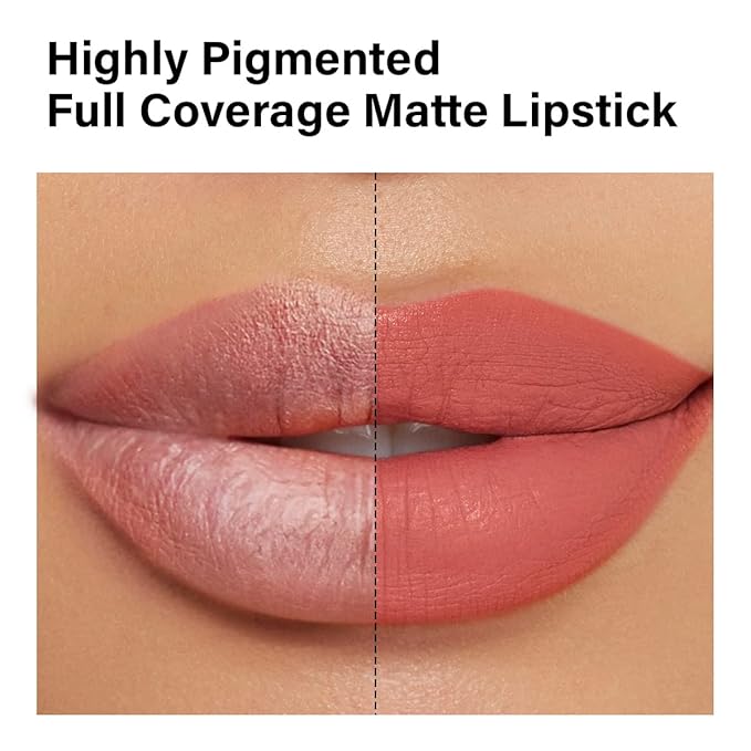 Matte Lipstick Hydrating Lip Color Makeup, Highly Pigmented Lipstick with Moisturizing Formula, Lightweight, Smooth, M14
