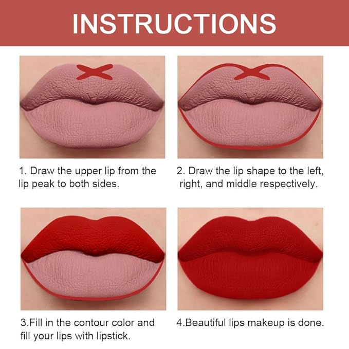 evpct 1Pcs Ruby Red Lip Liner and Lipstick