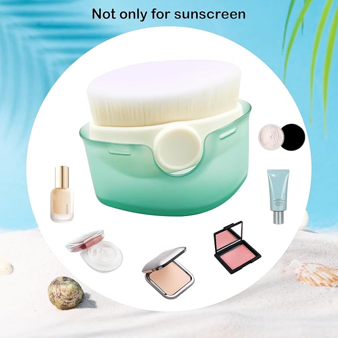 2 Pack Sunscreen Applicator for Kids, Makeup Brushes Sunblock with Protective Caps Sun Lotion Applicator Sun Cream Brush for Kids Women
