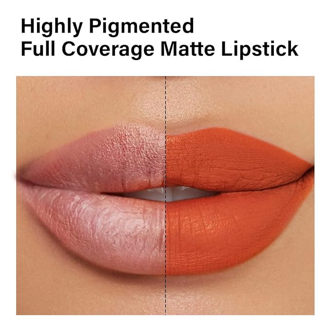 Matte Lipstick Hydrating Lip Color Makeup, Highly Pigmented Lipstick with Moisturizing Formula, Lightweight, Smooth, M05