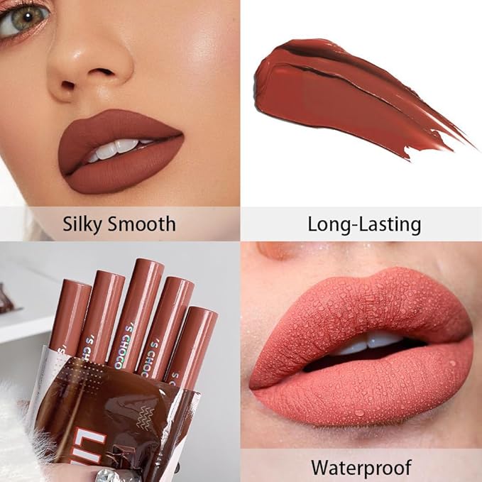 Liquid Matt Lipstick Lipliner Lip Crayons Pack Set,Velvet Makeup,Waterproof&Waterlasting,C
