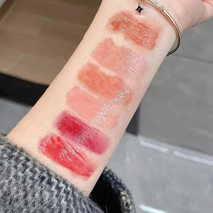 3 Colors Jelly Lipstick,Tinted Lip Gloss Heart Shape Gloss