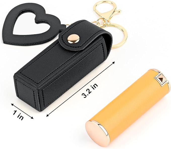 Lipstick Organizer Keychain Chapstick Case with Mirror Organizer