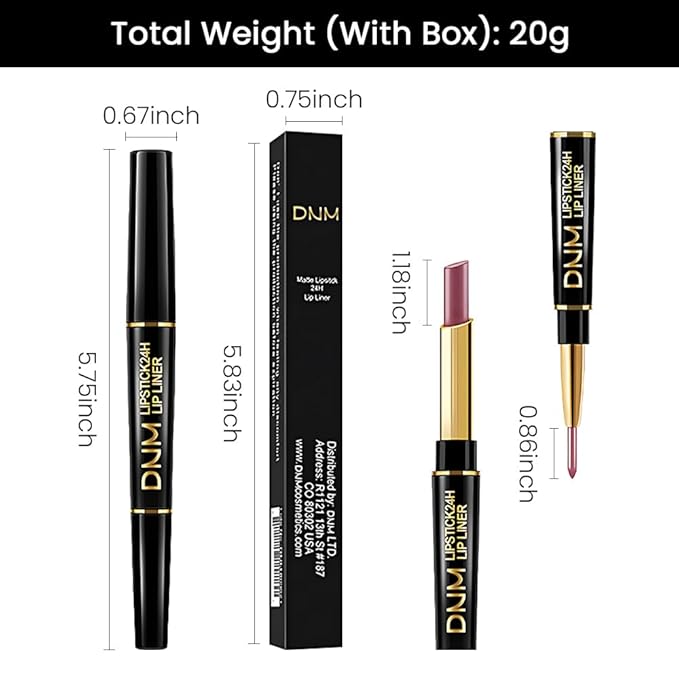 evpct 1Pcs Rose Red Matte Lip Liner and Lip