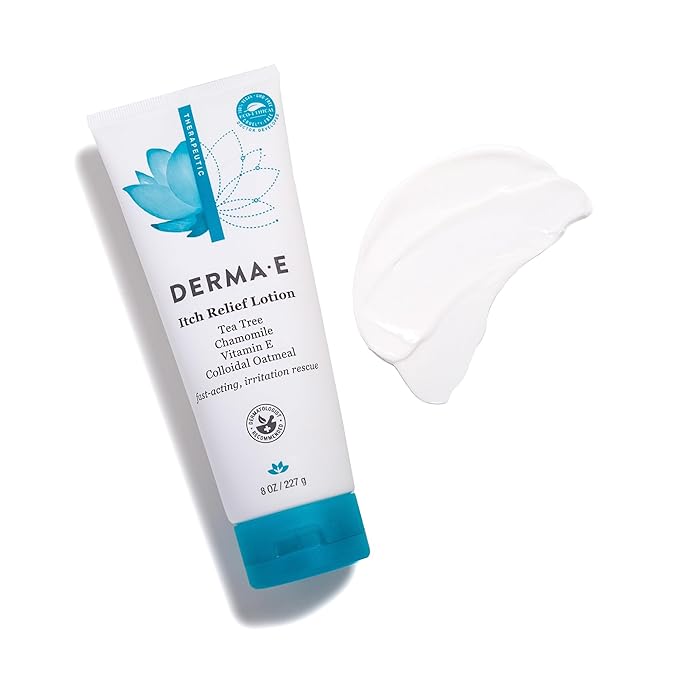 Derma E Itch Relief Lotion – Anti-Itch for Dry Skin – Soothing Itchy Skin Cream – Lightweight Body Lotion Calms and Moisturizes, 8 oz