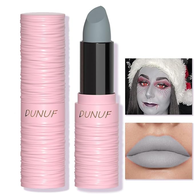 Halloween Light Grey Matte Lipstick, Grey Lip Face Light