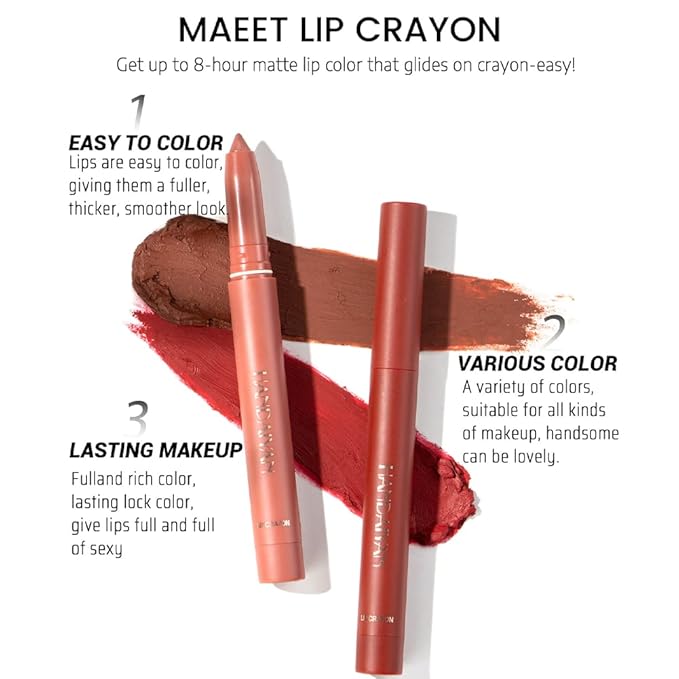 12 Colors Crayon Lipstick Set, Non-Fading Non-Stick Cup Non-Fading