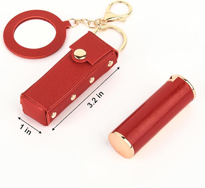 Lipstick Organizer Keychain Chapstick Case with Mirror Organizer