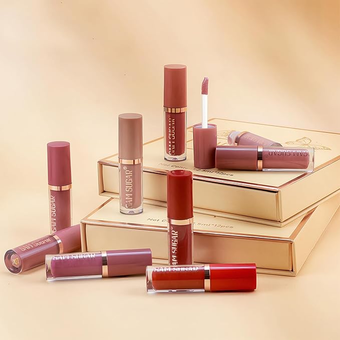 12 Colors Matte Liquid Lipstick Set, Shiny Smooth Soft Liquid Velvet Lipstick Set, Non-stick Cup, Not Fade, Waterproof, Long Lasting, Lip Gloss Set for Women Makeup Kit