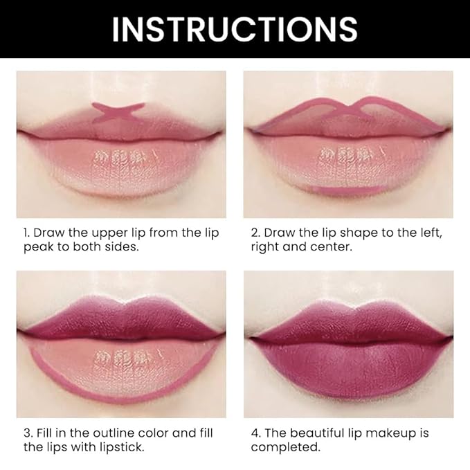 evpct 1Pcs Rose Red Matte Lip Liner and Lip