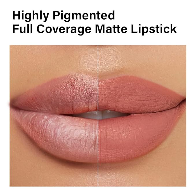 Matte Lipstick Hydrating Lip Color Makeup, Highly Pigmented Lipstick with Moisturizing Formula, Lightweight, Smooth, M06