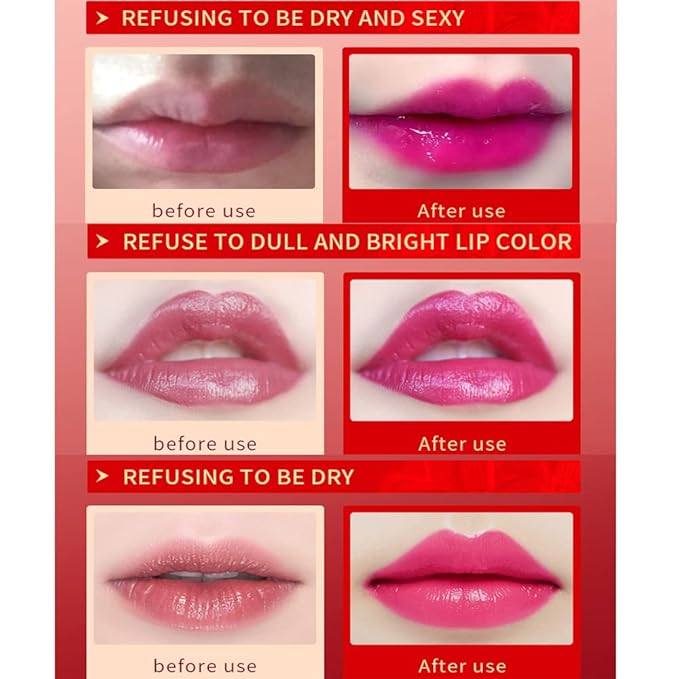 Black Color Changing Lipstick, Magic Color Changing lip balm(Black Change into Brick Red), Natural Moisturizing Lip Balm Labiales Magicos Nutritious Lazy Lipstick For Women (Black)