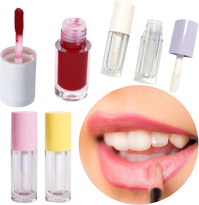 Qeuly 4Pcs Empty Lip Gloss Tubes, 6ml Clear Gloss