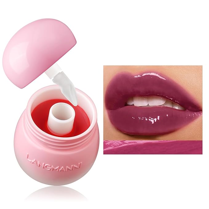 Mushroom Milk Can Lip Jelly Lipstick, Silicone Brush Pudding
