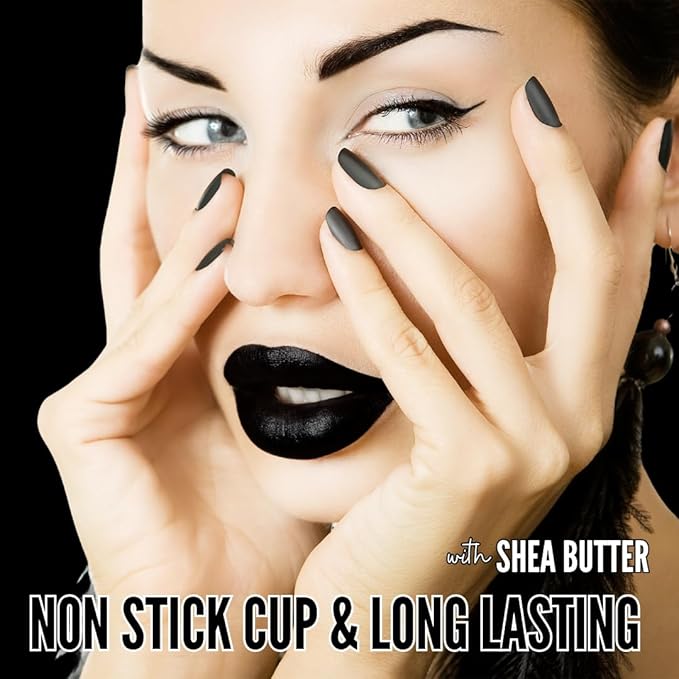 Mynena Black Long-Lasting Matte Liquid Lipstick | Intense Color, Smudge-Proof & Waterproof | Comfortable, Hydrating Shea Butter | Vegan & Cruelty-Free| Linda
