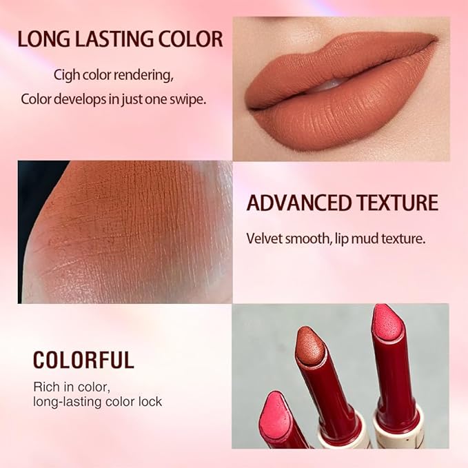 3 Colors Matt Nude Lipstick Lipliner Lip Crayons Pencils,Waterproof&Waterlasting,(3#4#)
