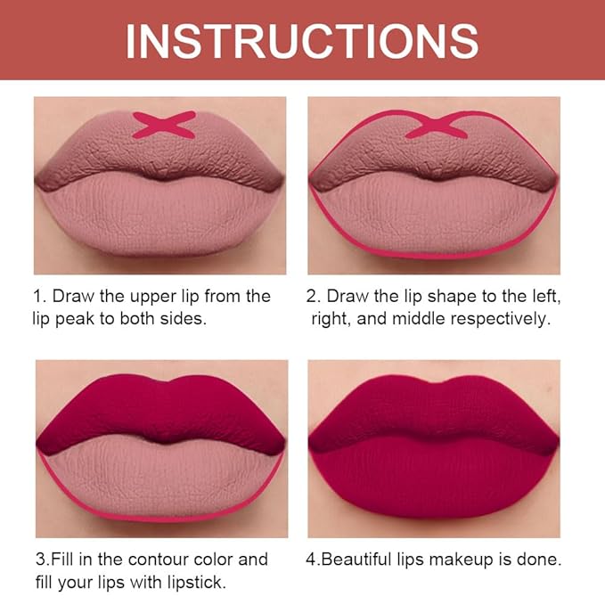 evpct 1Pcs Plum Red Lip Liner and Lipstick