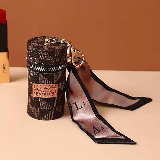 2Pcs Lipstick Organizer, Luxury Leather Lip Gloss Bag, Organizer,