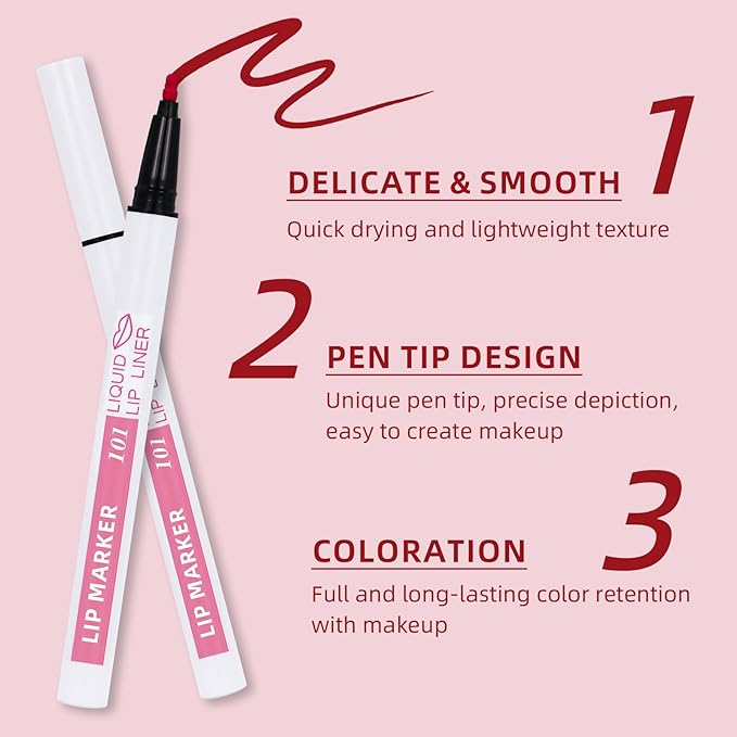 Lip Stain Marker, Matte Natural Red Liquid Lip Hydrating
