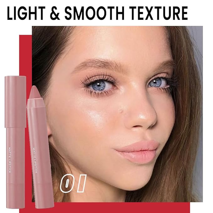 BINGBRUSH Crayon Matte Longwear Lipstick Pack Set,Moisture Sm