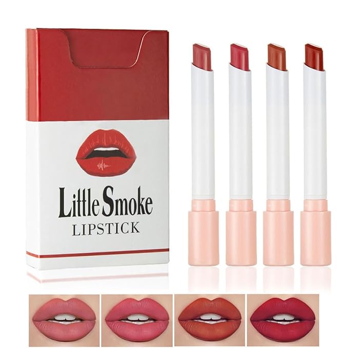 4 Colors Mini Little Tube Lipstick, Matte Velvet Long