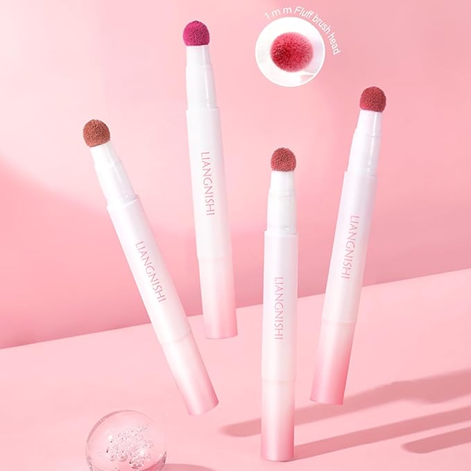 Matte Air Cushion Lipstick, Beauty Wand Lip Cream, Lip Glaze Korean Lipcolor Tinted Lip Gloss, Non-stick cup, Quick-drying, Cheeky Finish (03 Pomegranate)