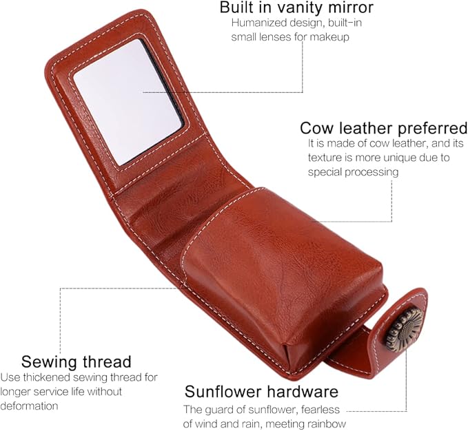 VALICLUD Hand Held Mirror Lipstick Case with Mirror Organizer