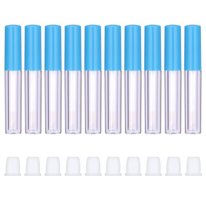 10Pcs Empty Lip Gloss Tubes Cute 1ml Blue Gloss