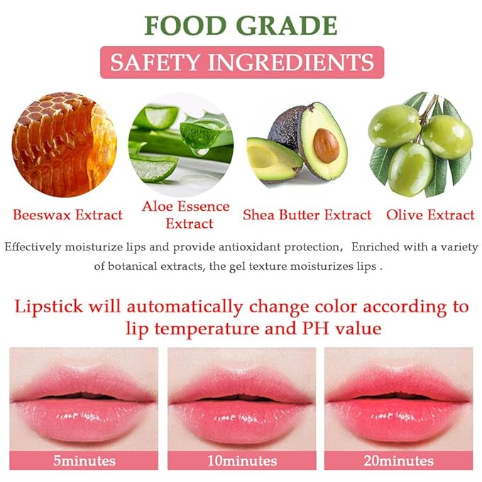 evpct 3Pcs Aloe Vera Tinted Lip Balms PH Changing