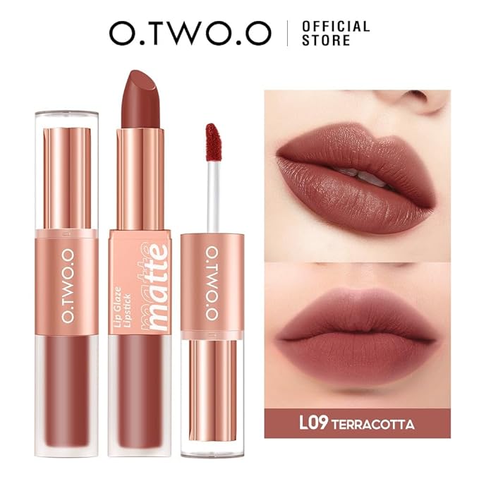 2-in-1 Matte Lip Gloss & Lipstick - Waterproof, Gloss